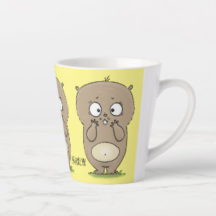 Forgetful adorable chubby hamster cartoon latte mug