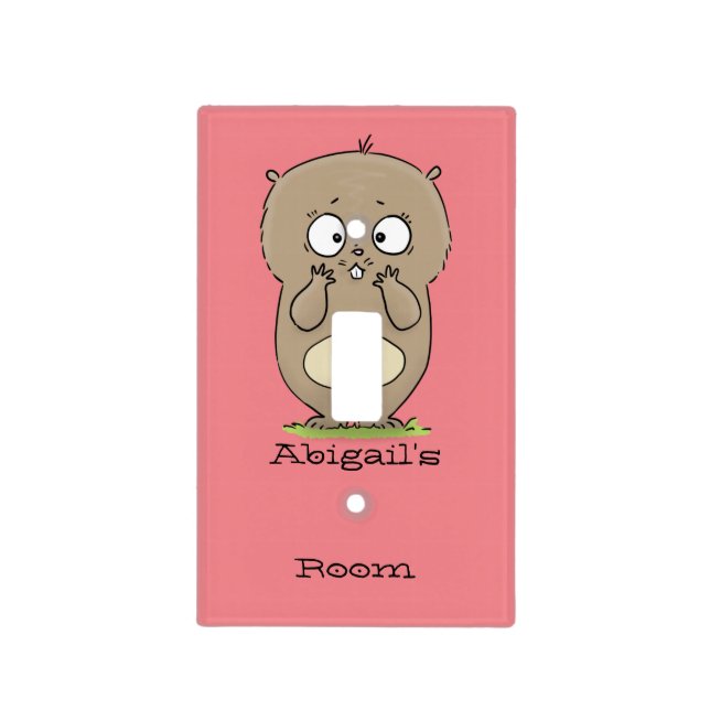 Forgetful adorable chubby hamster cartoon light switch cover (Front)