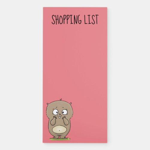 Forgetful adorable chubby hamster cartoon magnetic notepad