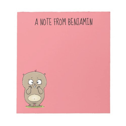 Forgetful adorable chubby hamster cartoon notepad
