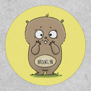 Forgetful adorable chubby hamster cartoon patch