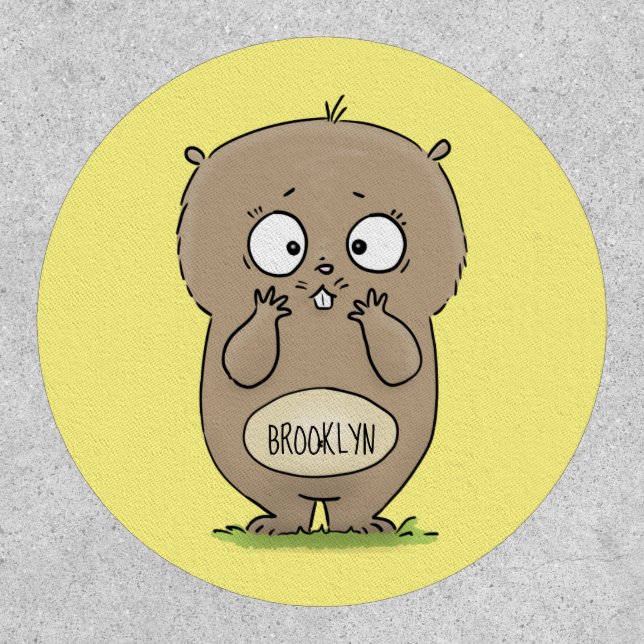 Forgetful adorable chubby hamster cartoon patch (Front)