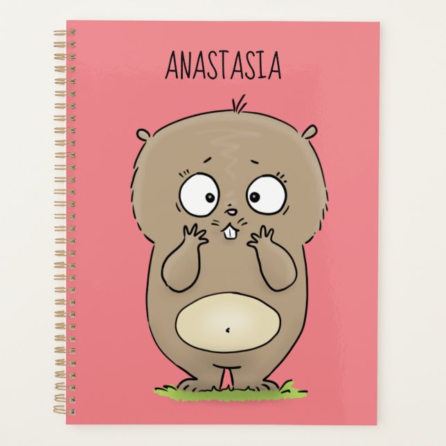 Forgetful adorable chubby hamster cartoon planner (Front)
