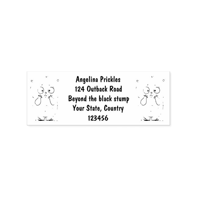 Forgetful adorable chubby hamster cartoon rubber stamp (Imprint)