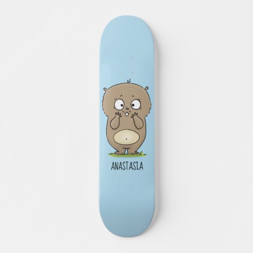 Forgetful adorable chubby hamster cartoon skateboard