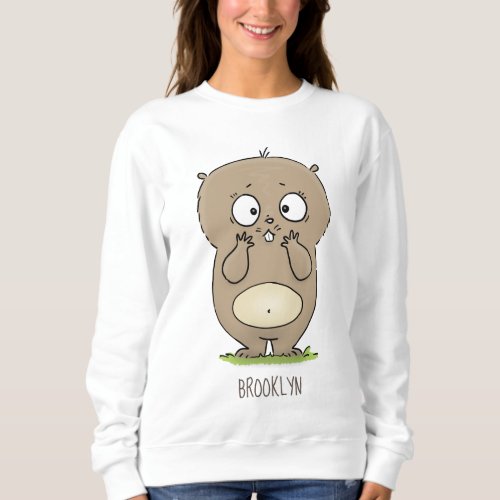 Forgetful adorable chubby hamster cartoon sweatshirt