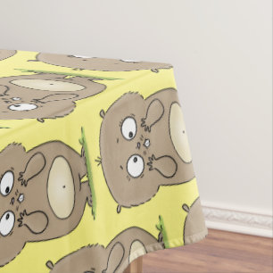 Forgetful adorable chubby hamster cartoon tablecloth