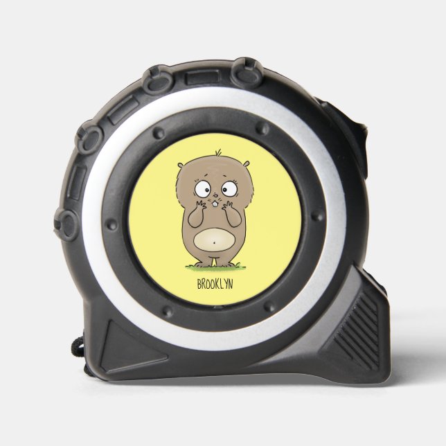 Forgetful adorable chubby hamster cartoon  tape measure (Front)