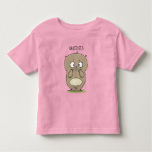Forgetful adorable chubby hamster cartoon toddler t-shirt