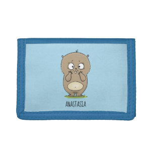 Forgetful adorable chubby hamster cartoon trifold wallet