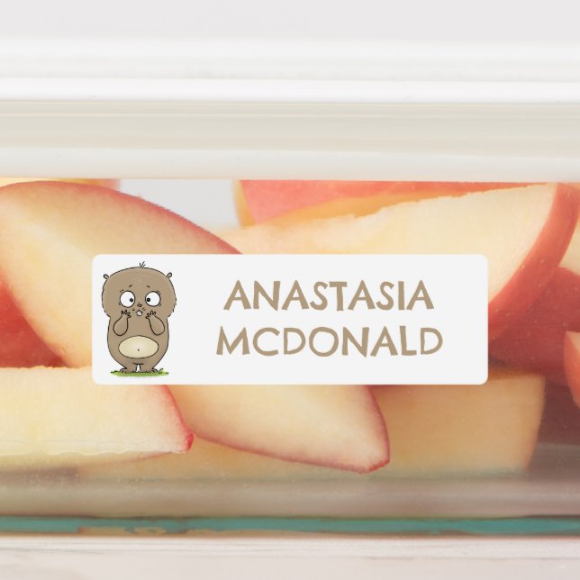 Forgetful chubby hamster cartoon personalized labels (Affixed)