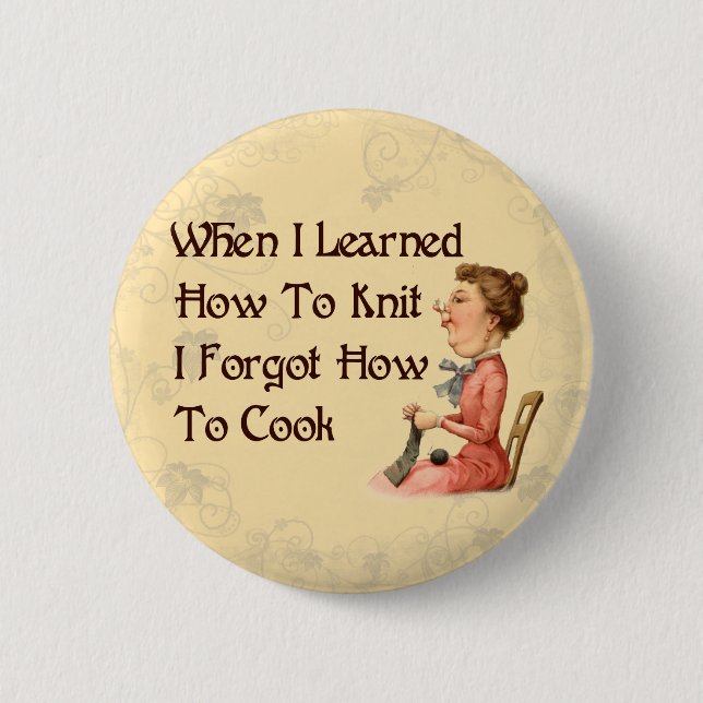 Forgetful Knitter Pinback Button (Front)