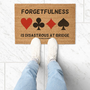 Forgetfulness Is Disastrous At Bridge 4 Card Suits Fiber Doormat