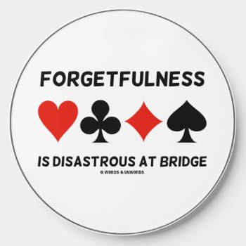 Forgetfulness Is Disastrous At Bridge Card Suits Wireless Charger by wordsunwords at Zazzle