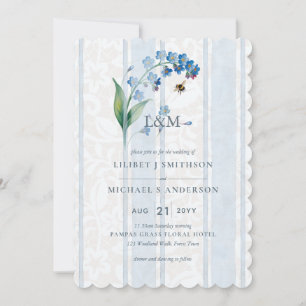 Forgetmenots & Bees Heritage Hive Studio Wedding Invitation