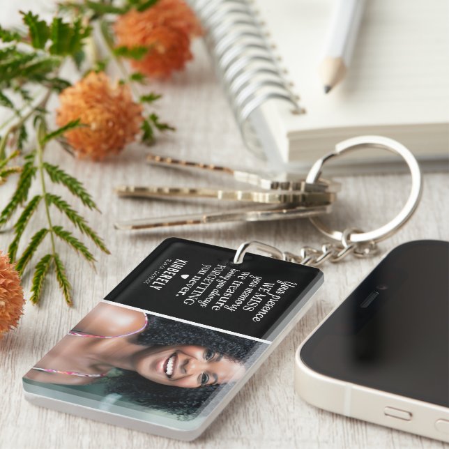 Forgetting You Never Photo Memorial Keychain (Front Right)