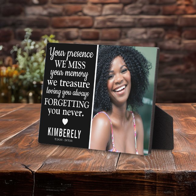 Forgetting You Never | Photo Remembrance Keepsake Plaque (Creator Uploaded)