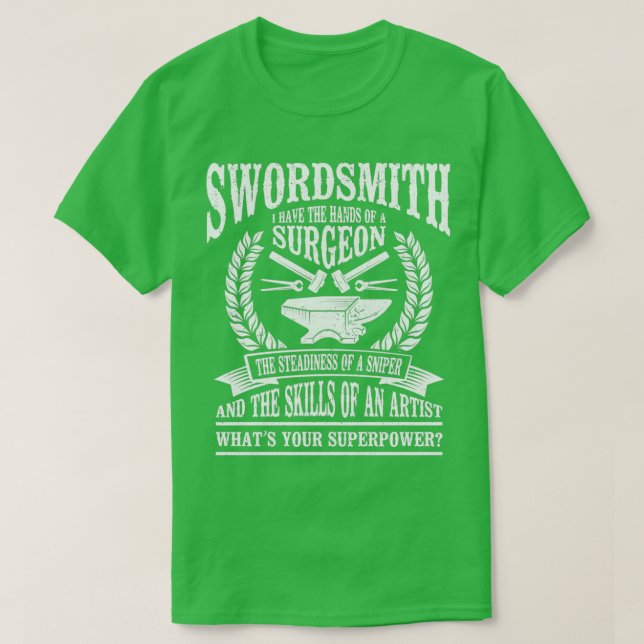 Forging Metalworking Blacksmith Swordsmith T T-Shirt (Design Front)