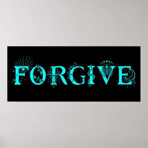 Forgive art inspirational Lotus moon spiritual Poster