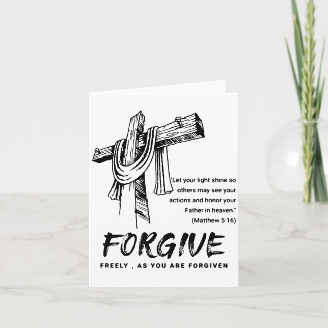 Forgive Cross Christian Faith Tee  Card (Front)