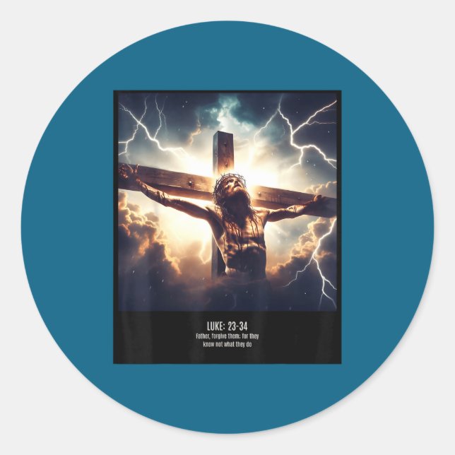 Forgive Know Not What Classic Round Sticker (Front)