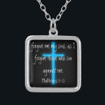 forgive me my sins Lord's prayer Necklace<br><div class="desc">The Lord's prayer necklace is from the bible verse Matthew 6:9-13, as it reads "forgive me my sins, as I forgive those who sin against me". Also attached is cross with a blue glow like look. Perfect to show and share your faith in God. Would make a nice gift as...</div>