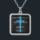 forgive me my sins Lord's prayer Necklace<br><div class="desc">The Lord's prayer necklace is from the bible verse Matthew 6:9-13, as it reads "forgive me my sins, as I forgive those who sin against me". Also attached is cross with a blue glow like look. Perfect to show and share your faith in God. Would make a nice gift as...</div>