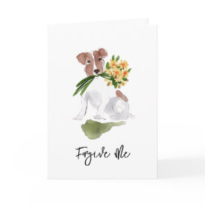 Forgive Me Please Puppy Flowers Sweet Terrier Art Card