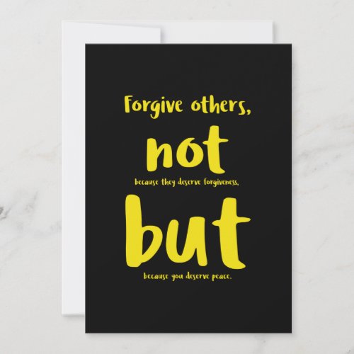 Forgive others beacuse you deserve peace yellowpn thank you card