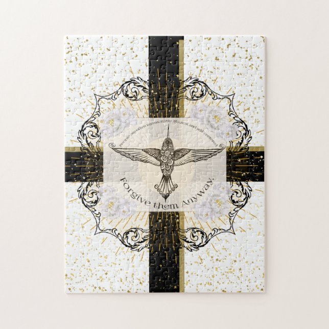 Forgive them ANYWAY inspirational hummingbird Jigsaw Puzzle (Vertical)