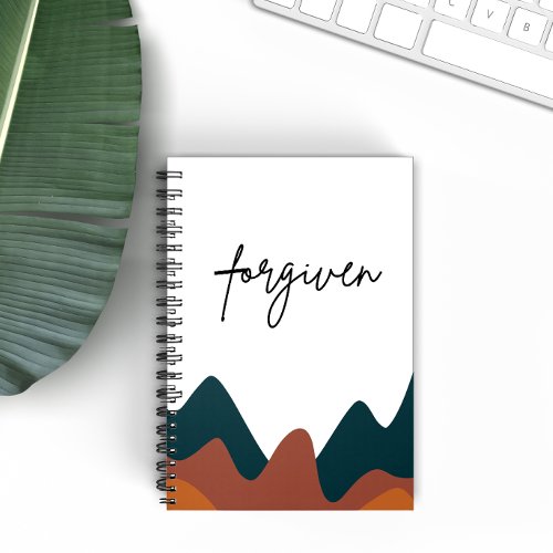 Forgiven Burnt Orange Mountain Christian Faith Notebook