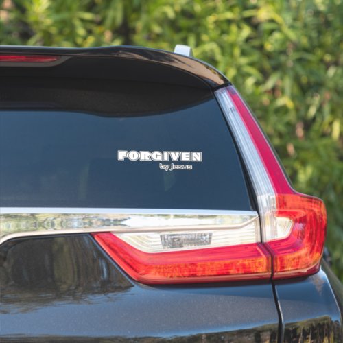 Forgiven By Jesus Quote White Custom_Cut Vinyl  Sticker