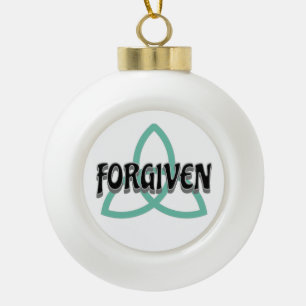 Forgiven Ceramic Ball Christmas Ornament