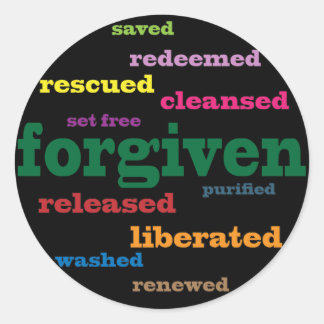Forgiven Christian stickers (black)