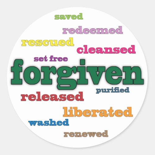 Forgiven Christian stickers white