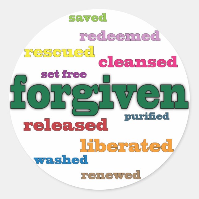 Forgiven Christian stickers (white) (Front)
