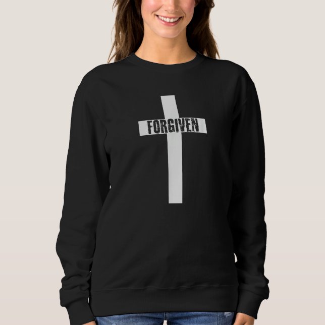 Forgiven Cross Christian Inspirational Men Women Y Sweatshirt (Front)