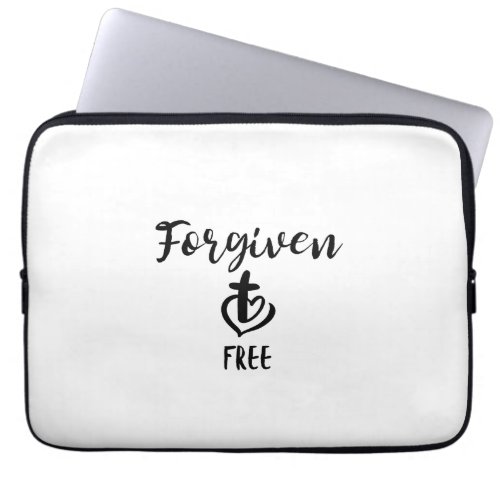 Forgiven  Free Black  White Laptop Bag