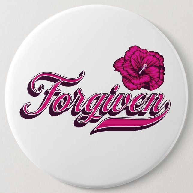 Forgiven Hibiscus  Button (Front)
