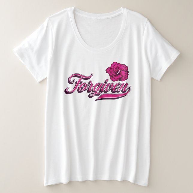 Forgiven Hibiscus  Plus Size T-Shirt (Design Front)