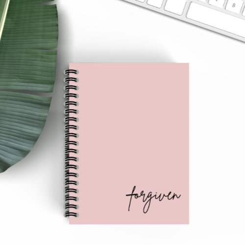 Forgiven Minimalist Blush Christian Faith Notebook