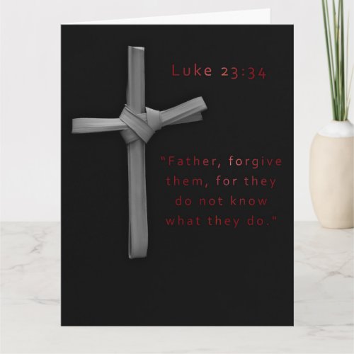 Forgiveness Black Red Religious Cross Easter  Card