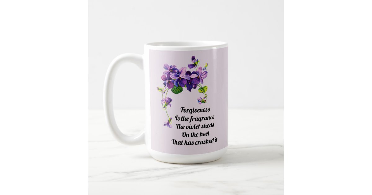 Faith and Love Lilac Purple Ceramic Coffee Mug Set