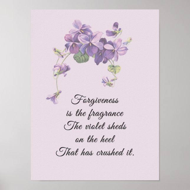 Forgiveness is the Fragrance Violet Sheds Poster (Front)