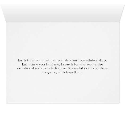 Forgiving and Forgetting (Inside Horizontal (Bottom))