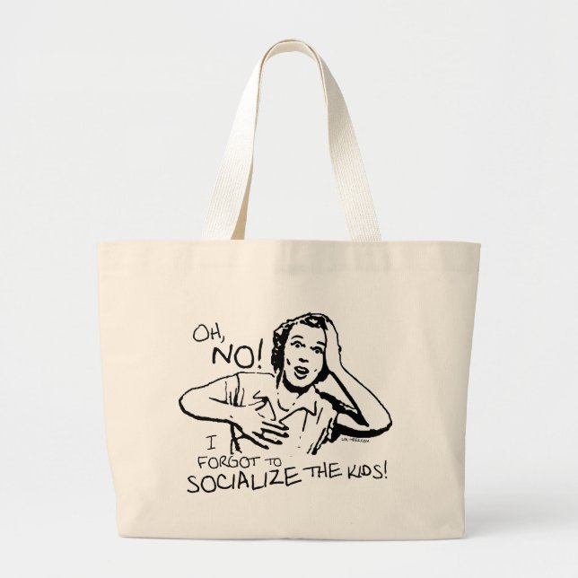 Forgot the Socialization Large Tote Bag (Front)
