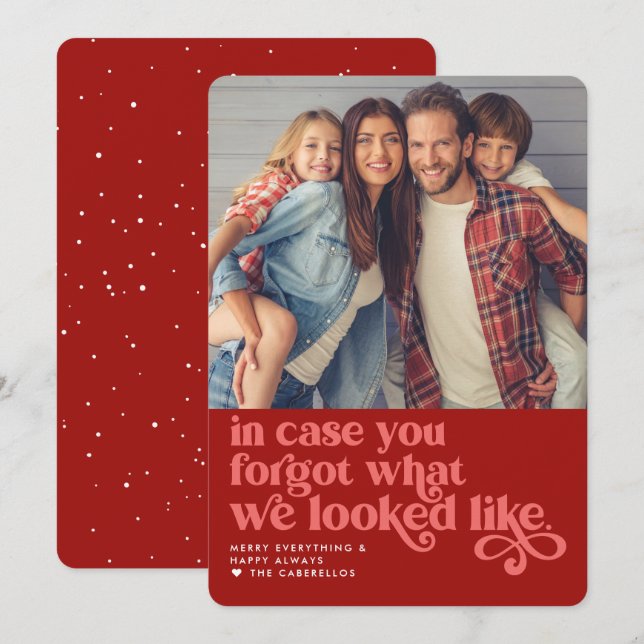 Forgot What We Looked Like | Christmas Photo Holiday Card (Front/Back)