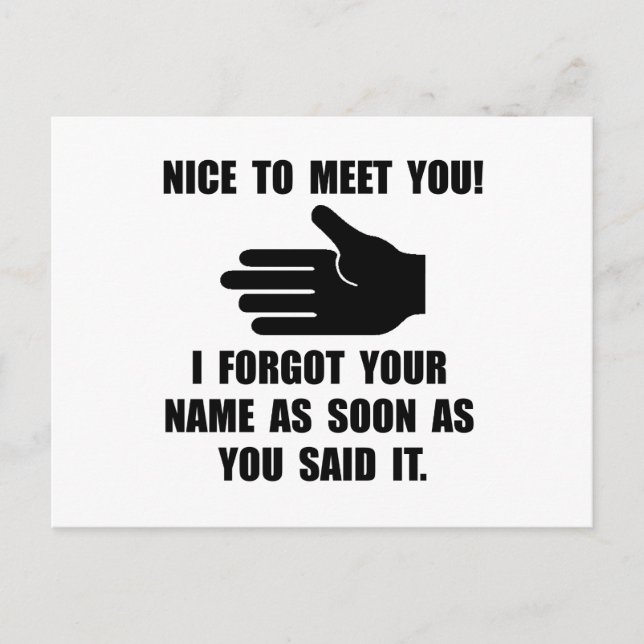 Forgot Your Name Postcard (Front)