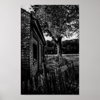 Forgotten Farm Black And White Poster