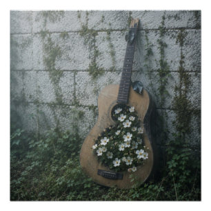 Forgotten Garden Wild Roses / Acoustic Guitar Poster
